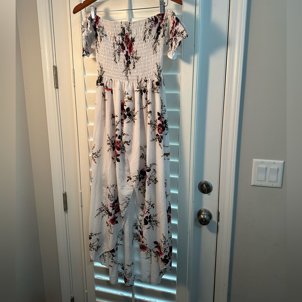 Off the shoulder white dress